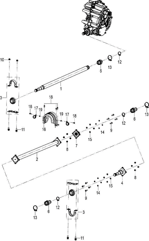 Drive shaft bearing carrier assembly (FYHPP207)
