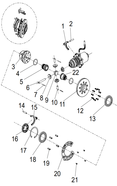 Planetary gear shaft I
