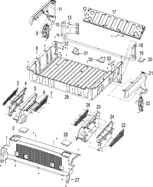Right cargo bed panel