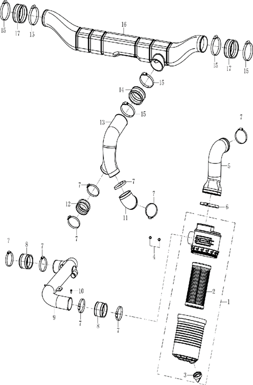 Secondary air outlet tube I