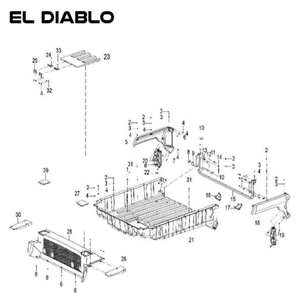 Cargo bed hinge plate B