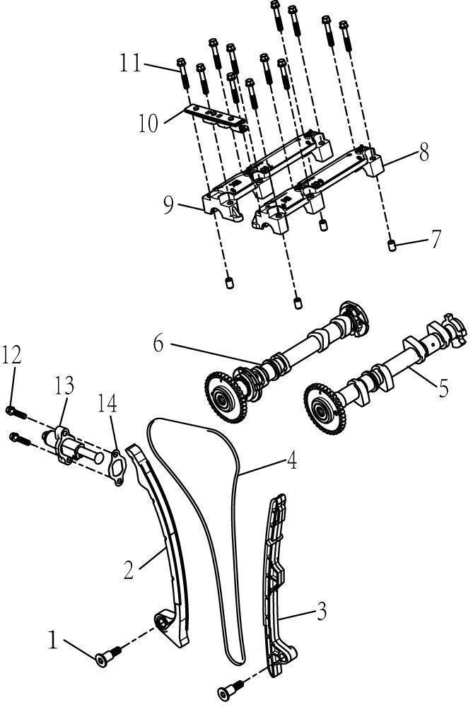 Exhaust camshaft bracket