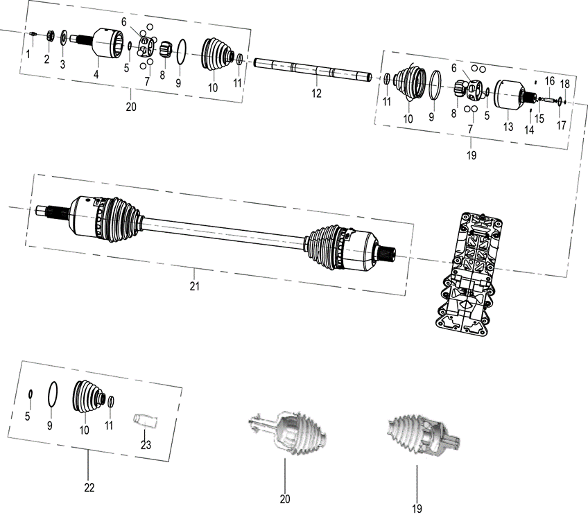 Rear CV boot kit and tube of  RG grease