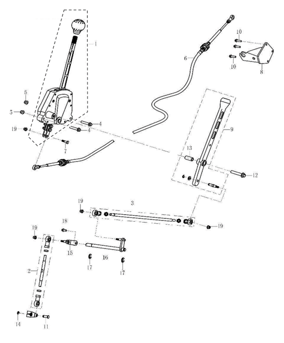 2WD/4WD shift rod assembly