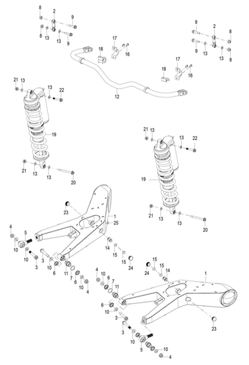 Bolt、spring washer & flat washer assy M10×26