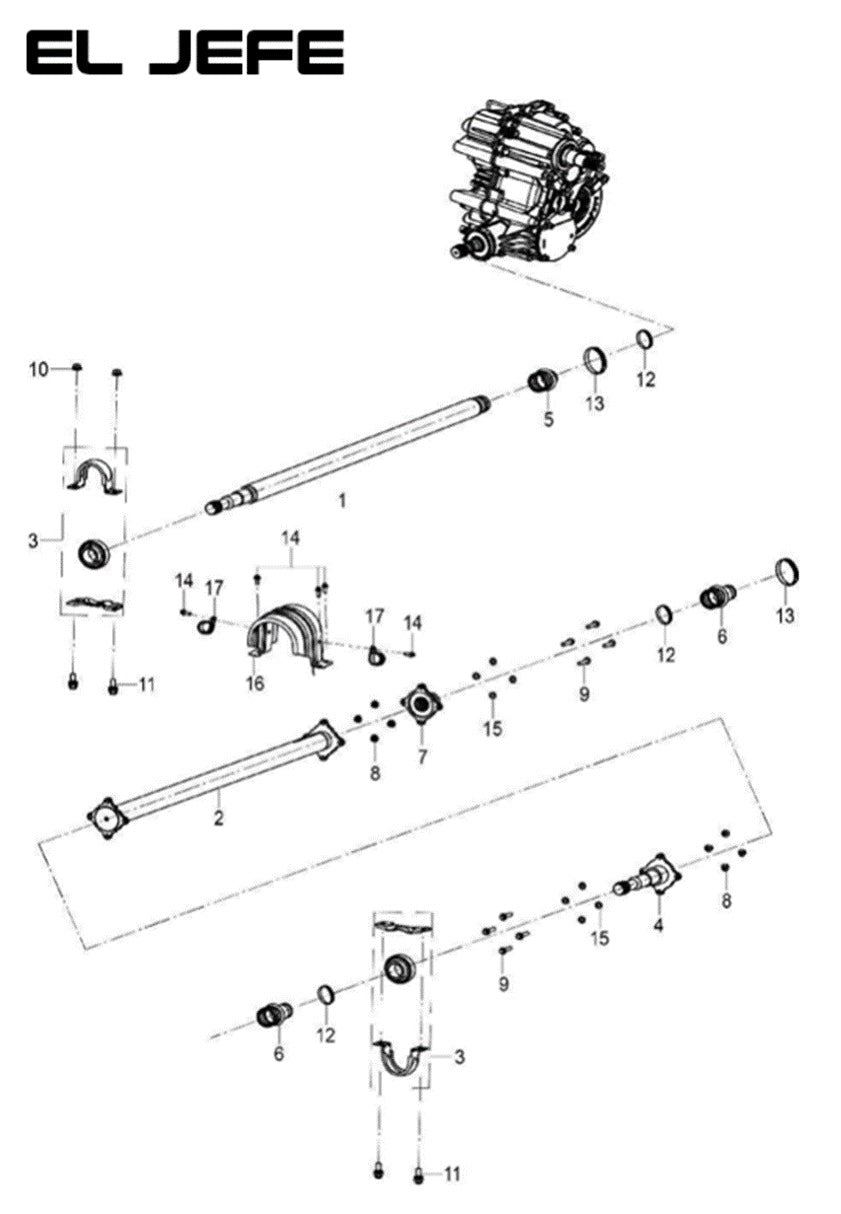 Front drive shaft assembly