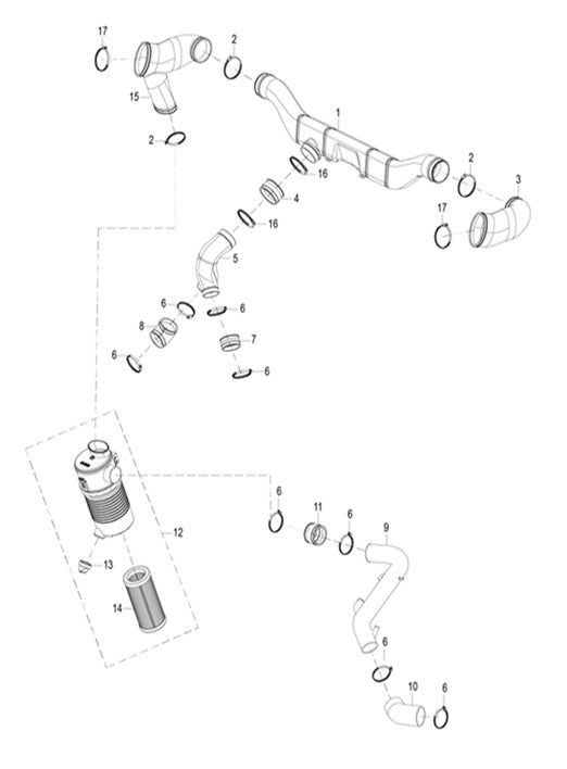 Clutch air outlet pipe