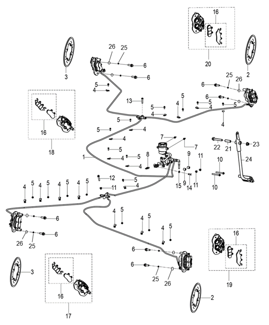 Tension spring 0A (brake pedal return spring)