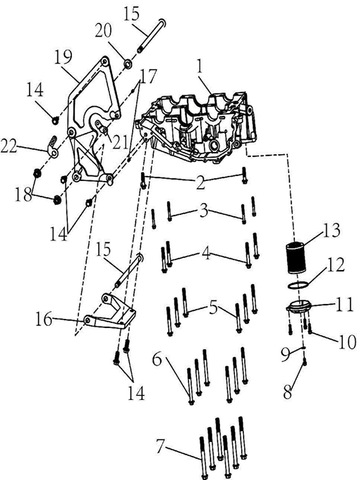 Hex bolt with flange M12×1.25×310