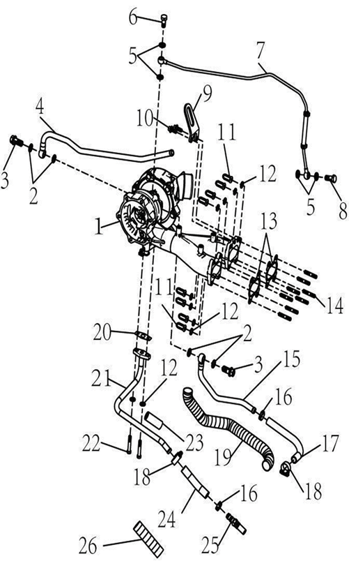 Turbo oil-return bracket gasket