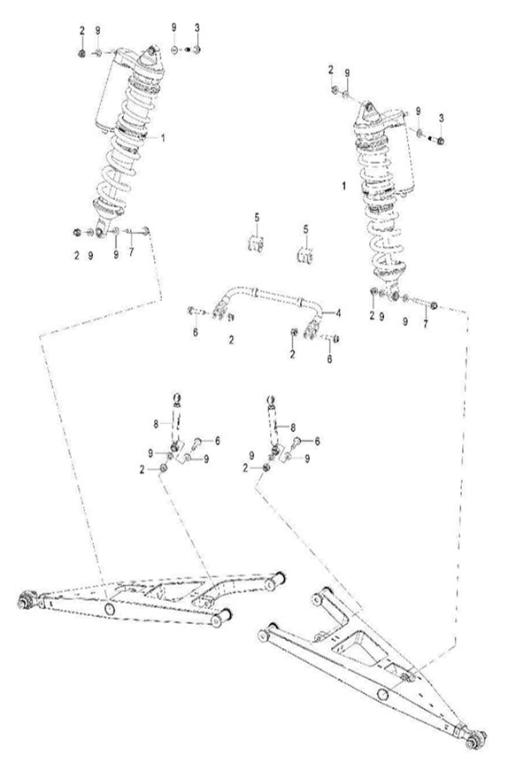 Front shock absorber assembly (black)