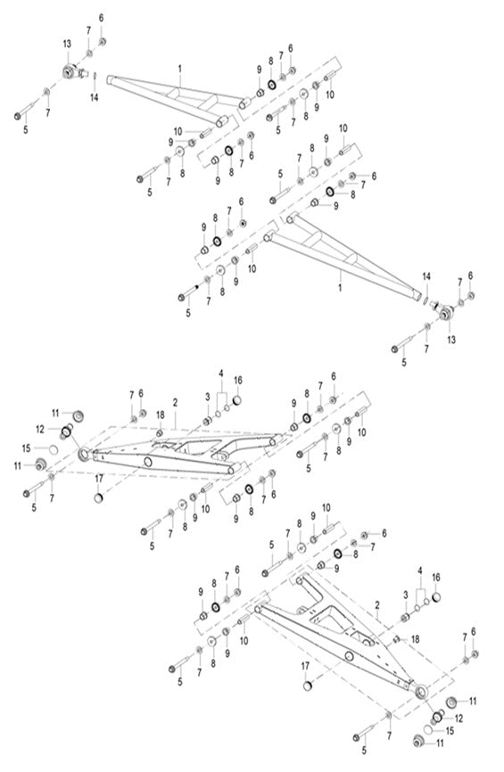 Rear A-arm lower damping bushing