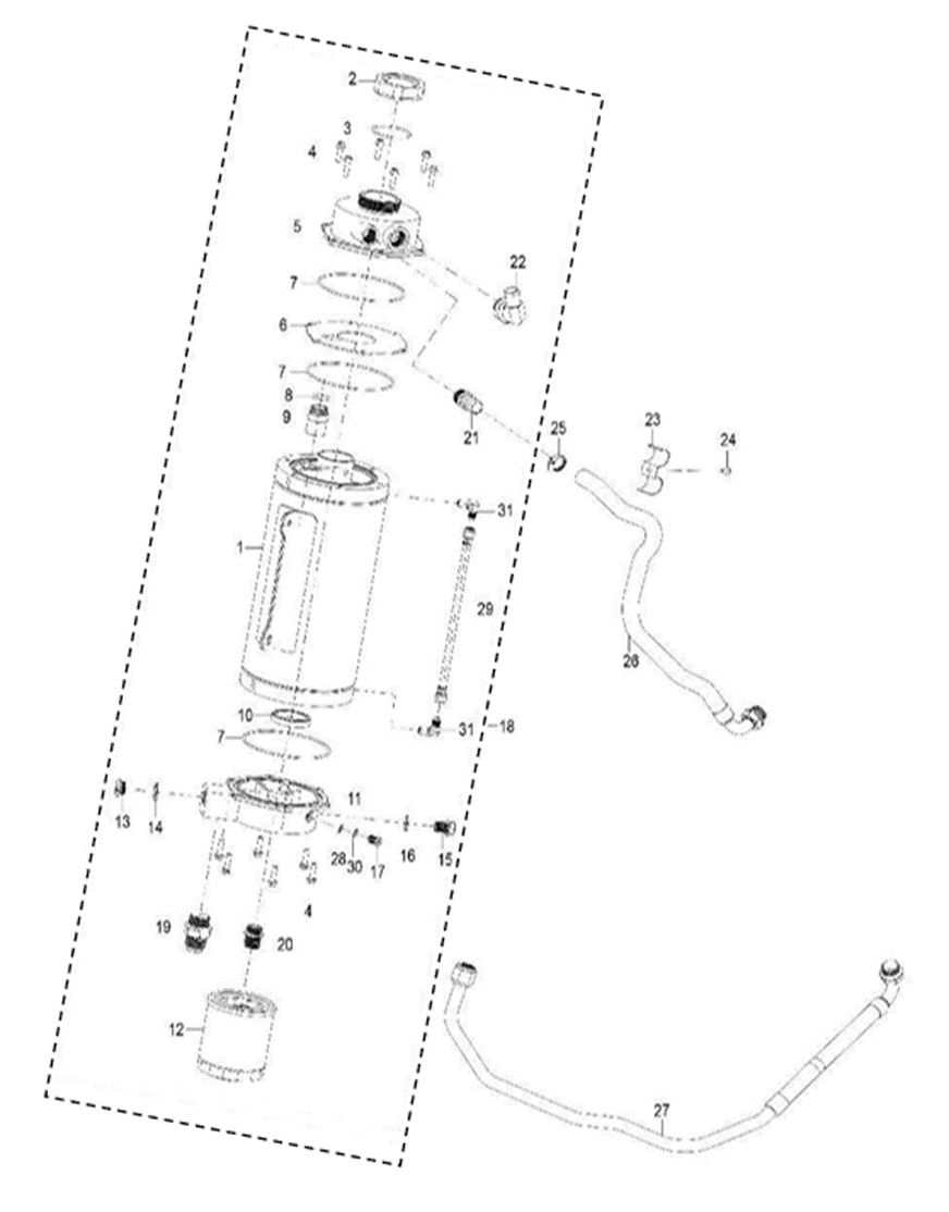 Dry sump tank upper connector A