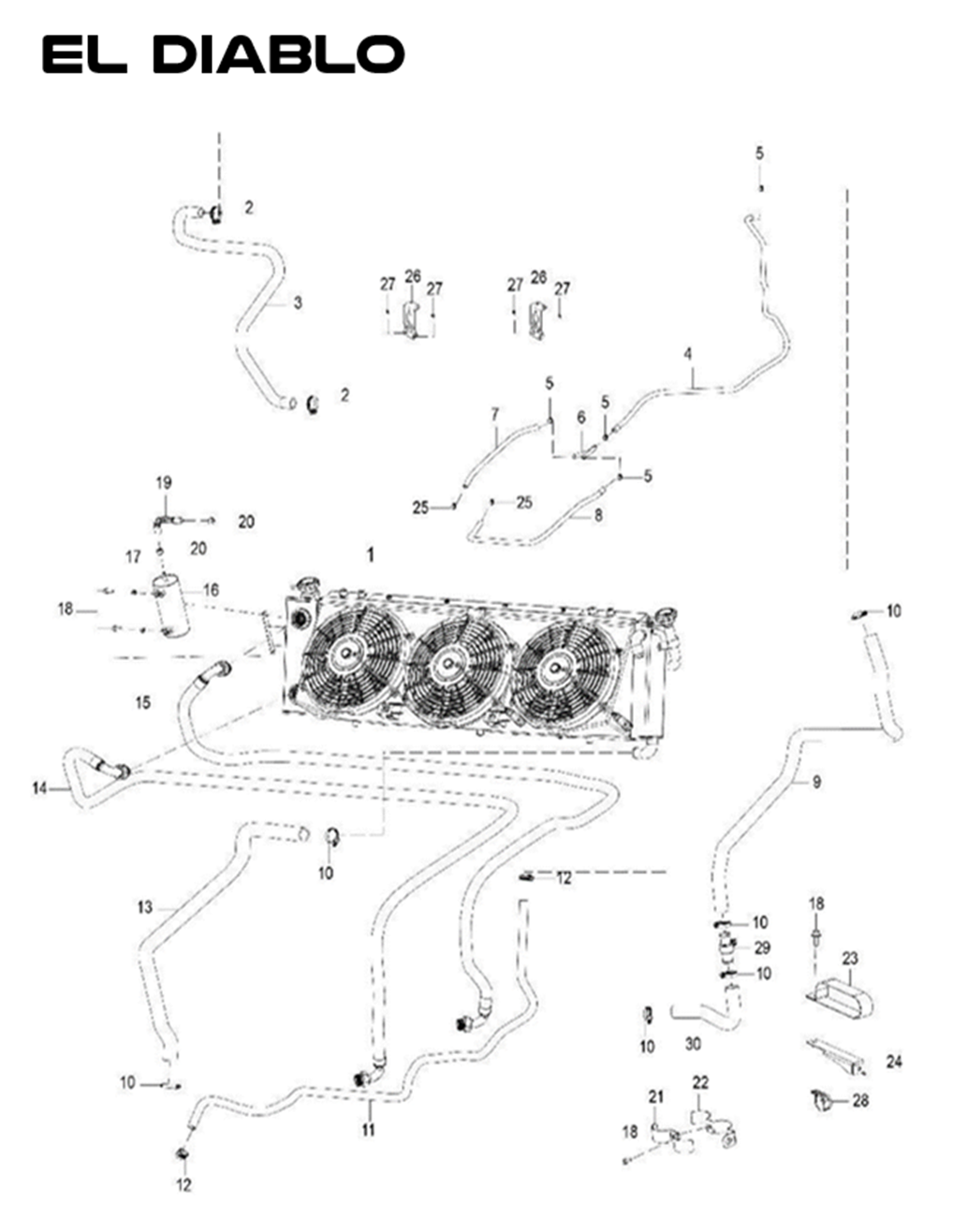 Turbo water inlet pipe