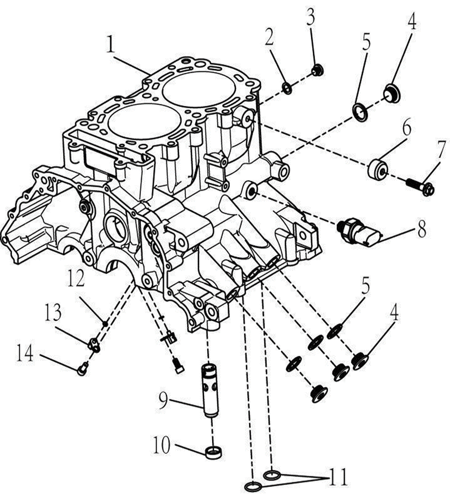 Crankcase Components Engine-Part-Upper-Crankcase-Assy-I - SpeedUTVParts