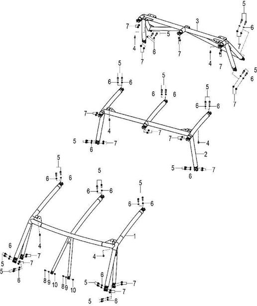 ROPS assembly Ⅲ (Orange) - SpeedUTVParts