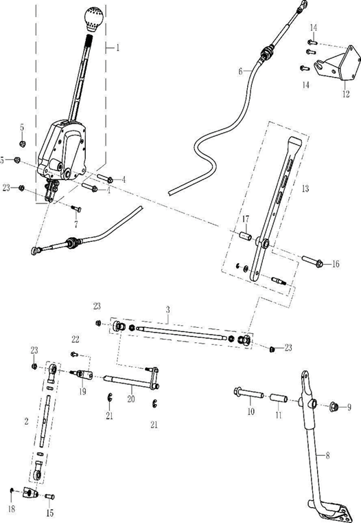 Gear shift cable assembly A