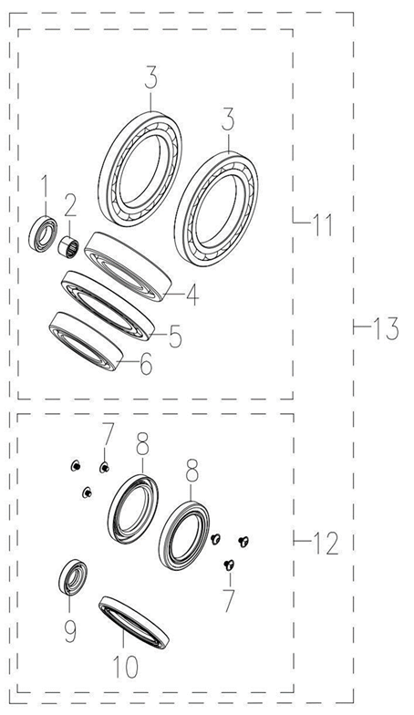 Front diff seal and bearing kit