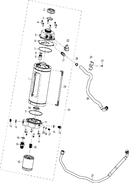 Dry-sump tank upper cap